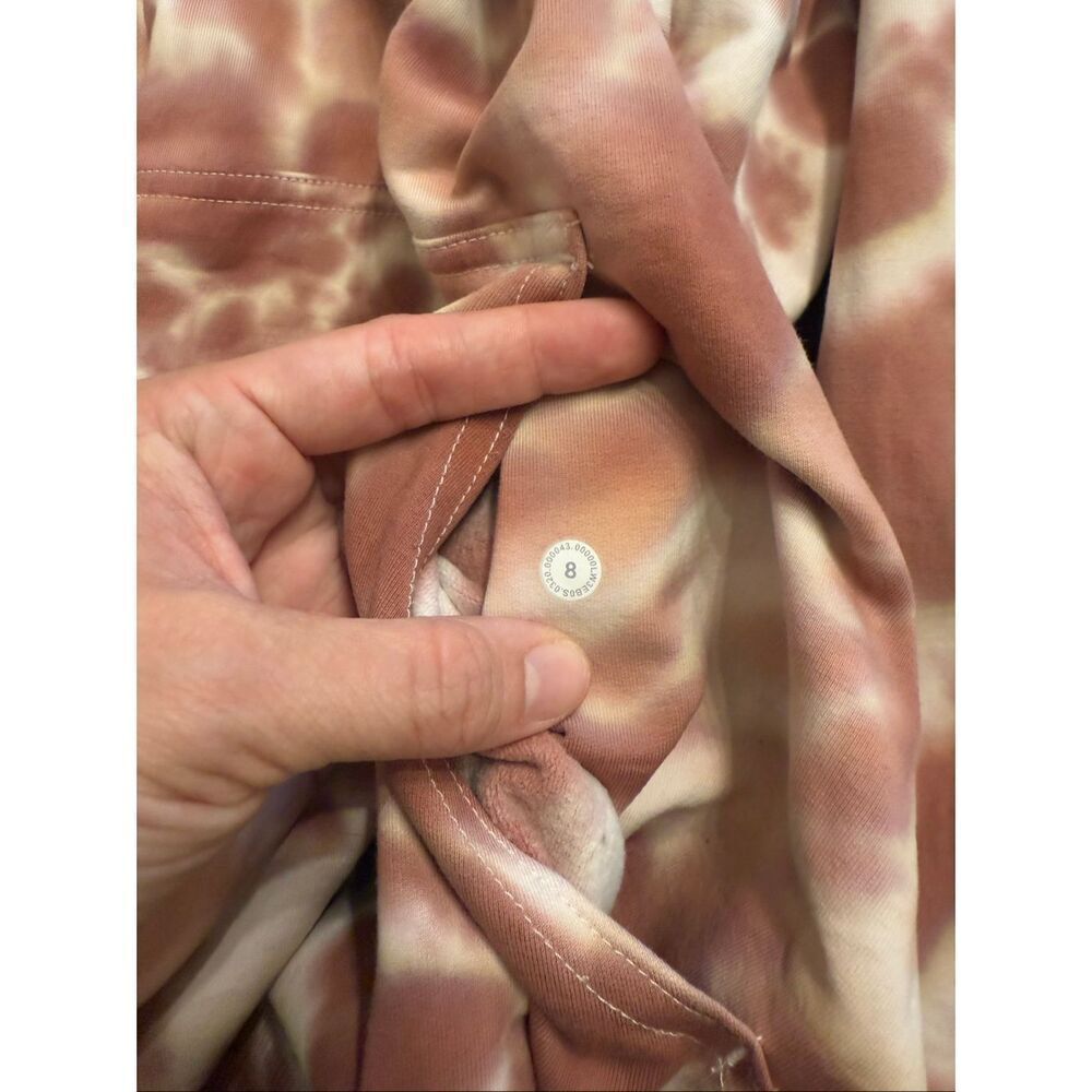Lululemon Athletica Brown pink White‎ All Yours Tie Dye Pullover Hoodie Size 8 - Picture 3 of 4